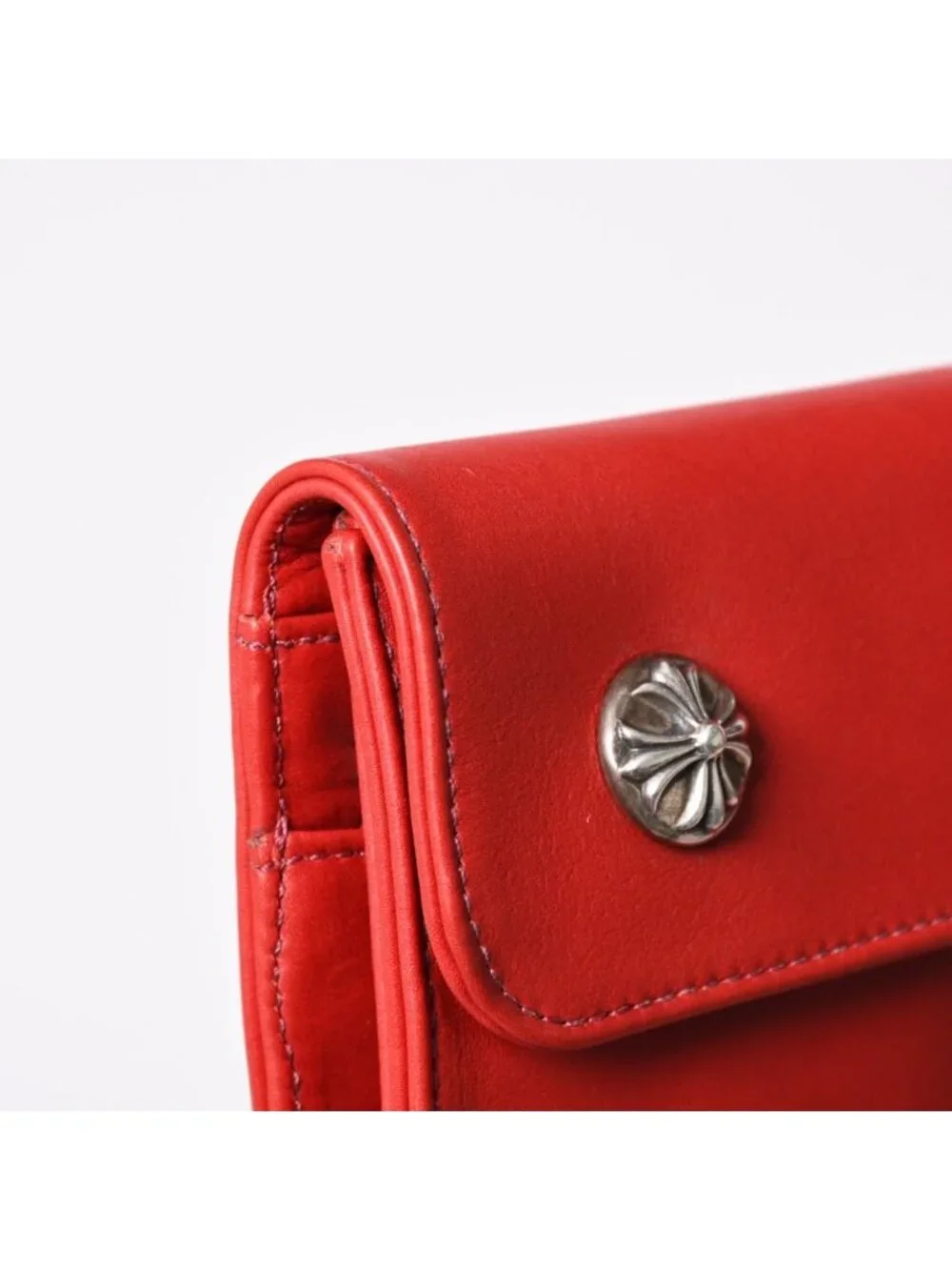 Chrome Hearts Wave Cross Ball Button Wallet Soft Leather